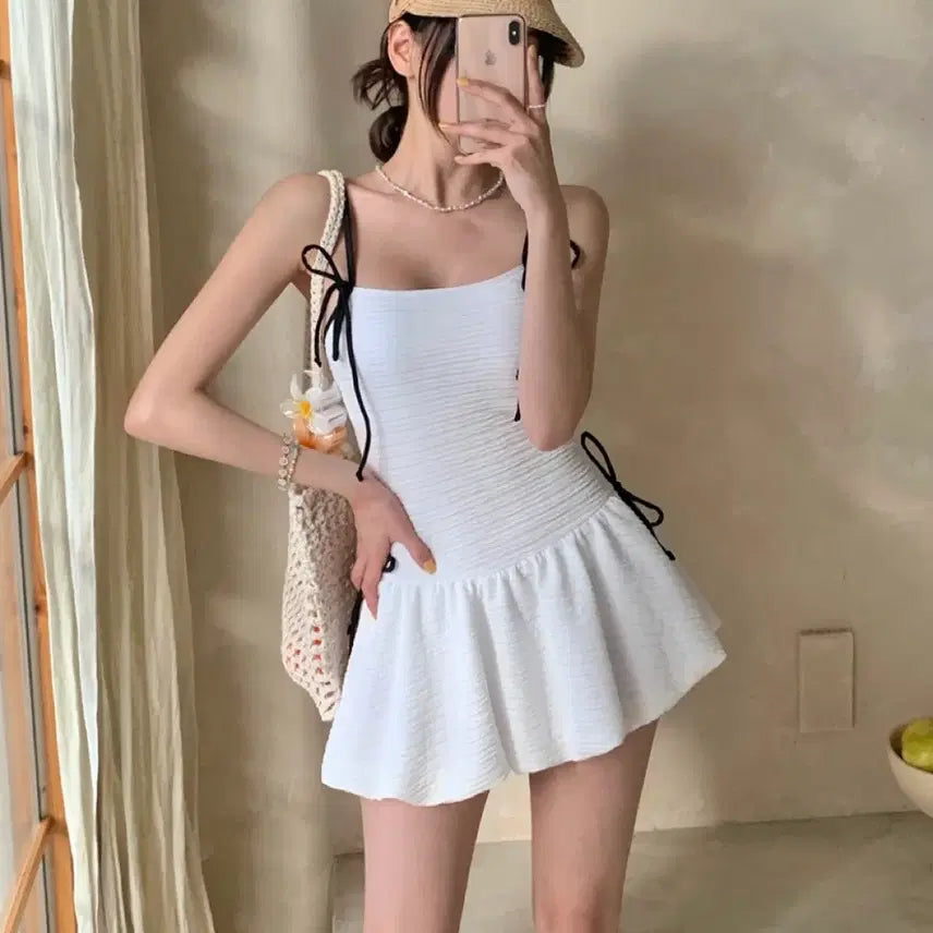 [BUNJANG] Ruched Swimsuit Dress / [새상품]체형보정 셔링 원피스 수영복