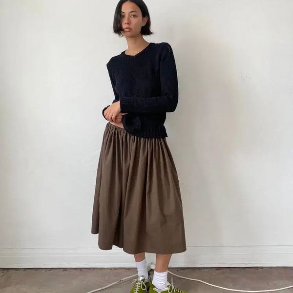 [BUNJANG] Brooke Callahan Tie Skirt Chocolate / Brooke callahan - Tie Skirt - Chocolate