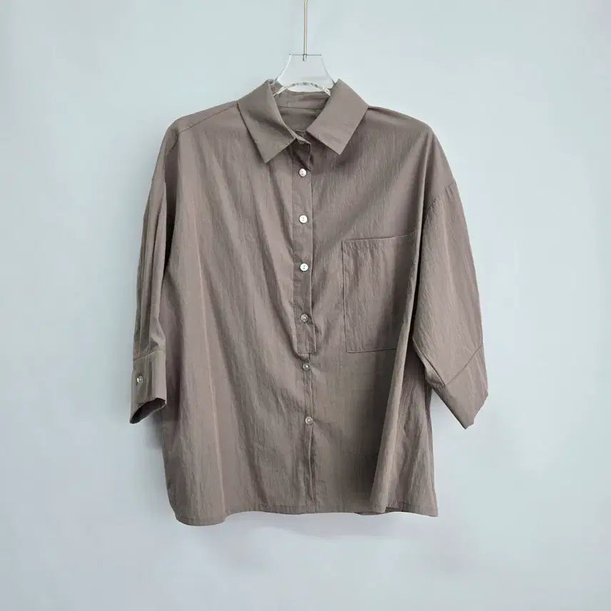 [BUNJANG] Beige Relaxed Fit Cotton Shirt / 1391 베이지색  바스락 남방 셔츠 F