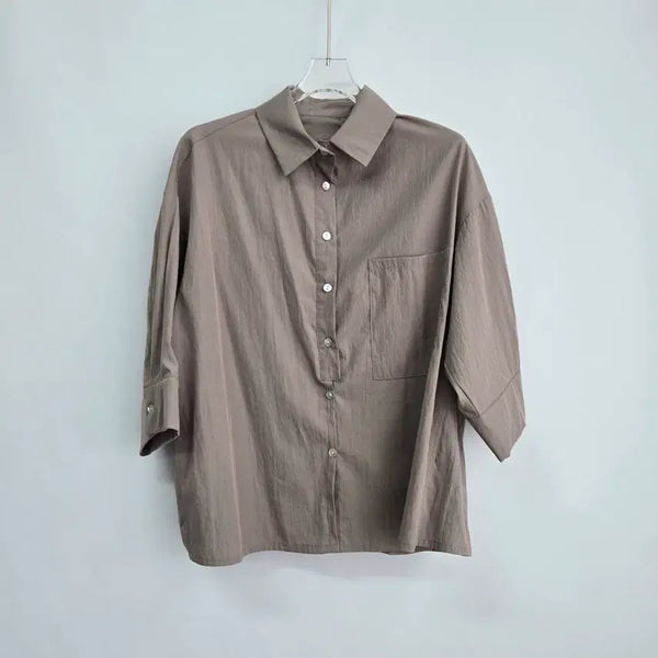 [BUNJANG] Beige Relaxed Fit Cotton Shirt / 1391 베이지색  바스락 남방 셔츠 F