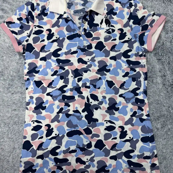 [BUNJANG] HAZZYS Camouflage Short-Sleeve Polo Shirt (Size 90) / 해지스 카모플라쥬 반팔 카라티셔츠(90)