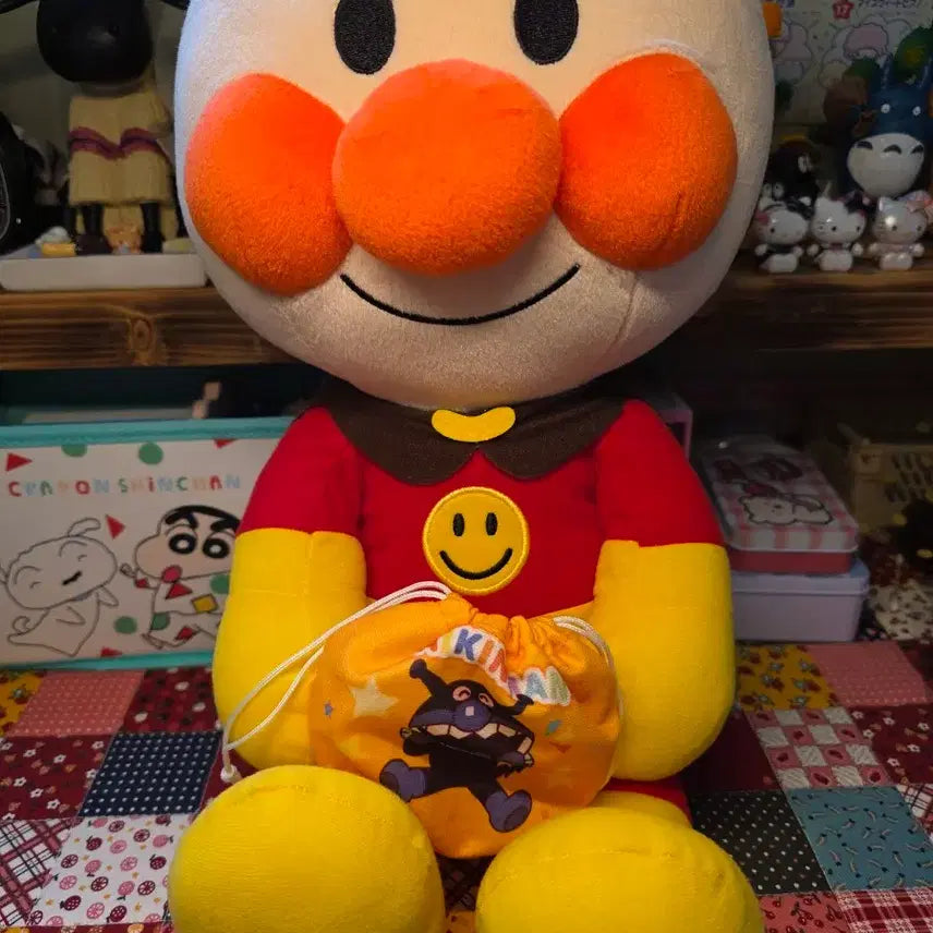 [BUNJANG] Anpanman Large Plush Doll / 호빵맨 대형 인형 고전 빈티지 앙팡맨 복주머니