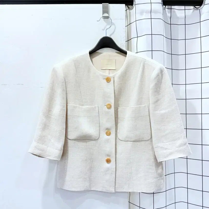 [BUNJANG] Rabam Ba Rum Linen Short Sleeve Jacket / 라밤바룸 린넨 반팔자켓