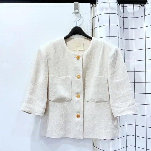 [BUNJANG] Rabam Ba Rum Linen Short Sleeve Jacket / 라밤바룸 린넨 반팔자켓