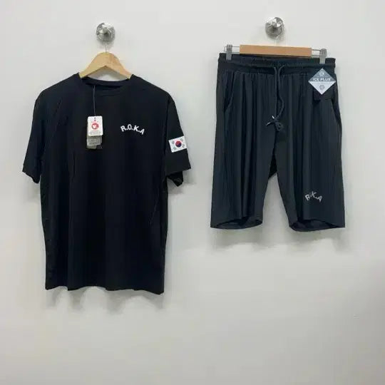 [BUNJANG] ROKA Half Sleeve T-shirt & Ice Cooling Shorts Set / 한벌세트 ROKA 반팔 티셔츠 & 냉감 아이스 반바지세트 L~XL