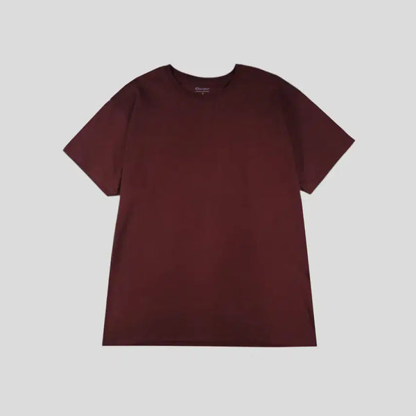 [BUNJANG] Champion Burgundy Logo Classic Simple Solid Heavy Cotton Short Sleeve T-Shirt XL / 챔피온 버건디 로고 클래식 심플 솔리드 헤비코튼 반팔 티셔츠 XL