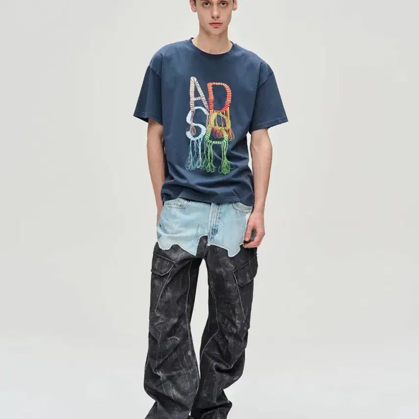 [BUNJANG] Andersson Bell "PoDenim" Scratch Leather Printed Cargo Pants (Size 26) / 앤더슨벨 포데님 스크래치 레더 프린티드 카고팬츠 (26)
