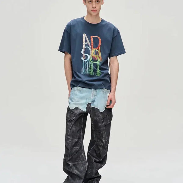 [BUNJANG] Andersson Bell "PoDenim" Scratch Leather Printed Cargo Pants (Size 26) / 앤더슨벨 포데님 스크래치 레더 프린티드 카고팬츠 (26)