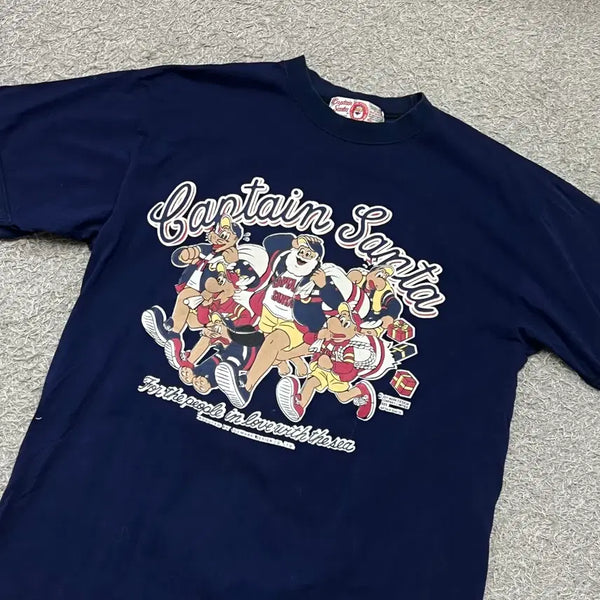 [BUNJANG] Captain Santa Short Sleeve T-Shirt Size 95 / [95] 캡틴 산타 반팔티