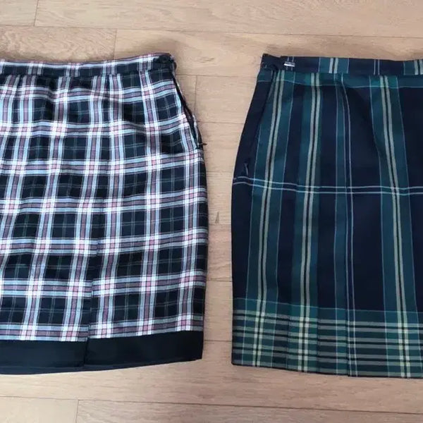 [BUNJANG] IVY School Uniform Set (Spring/Autumn) / 예쁜 여자교복 춘추교복 체크짧치 2점세트(68, 71)