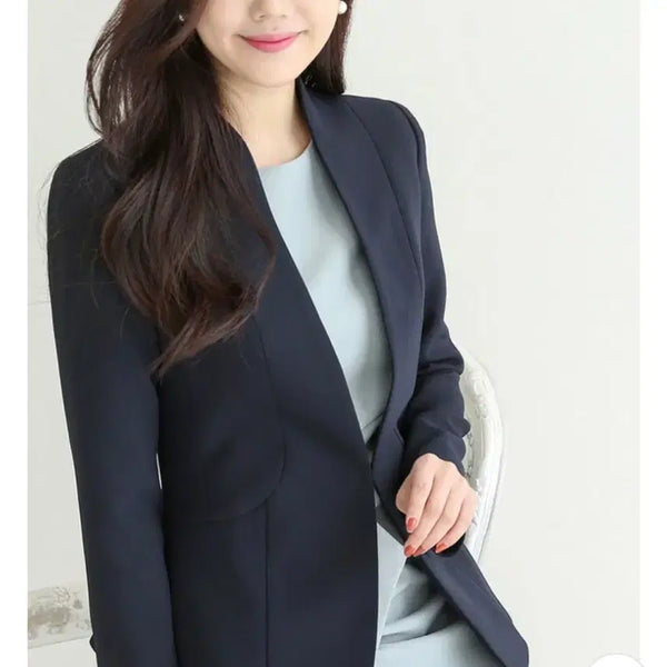 [BUNJANG] Navy Skirt Suit Set / 네이비 치마정장 세트
