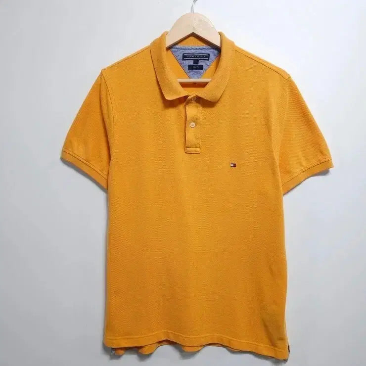 [BUNJANG] Tommy Hilfiger Orange Short Sleeve Polo Shirt / 100~105 TOMMY 타미 힐피거 반팔 카라티 오렌지