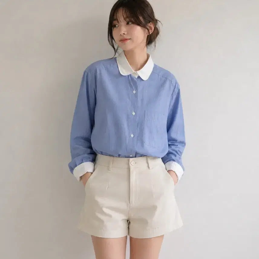 [BUNJANG] Oldies Round Collar Cleric Shirt / [95] OLDIES 올디스 라운드 칼라 클레릭 셔츠