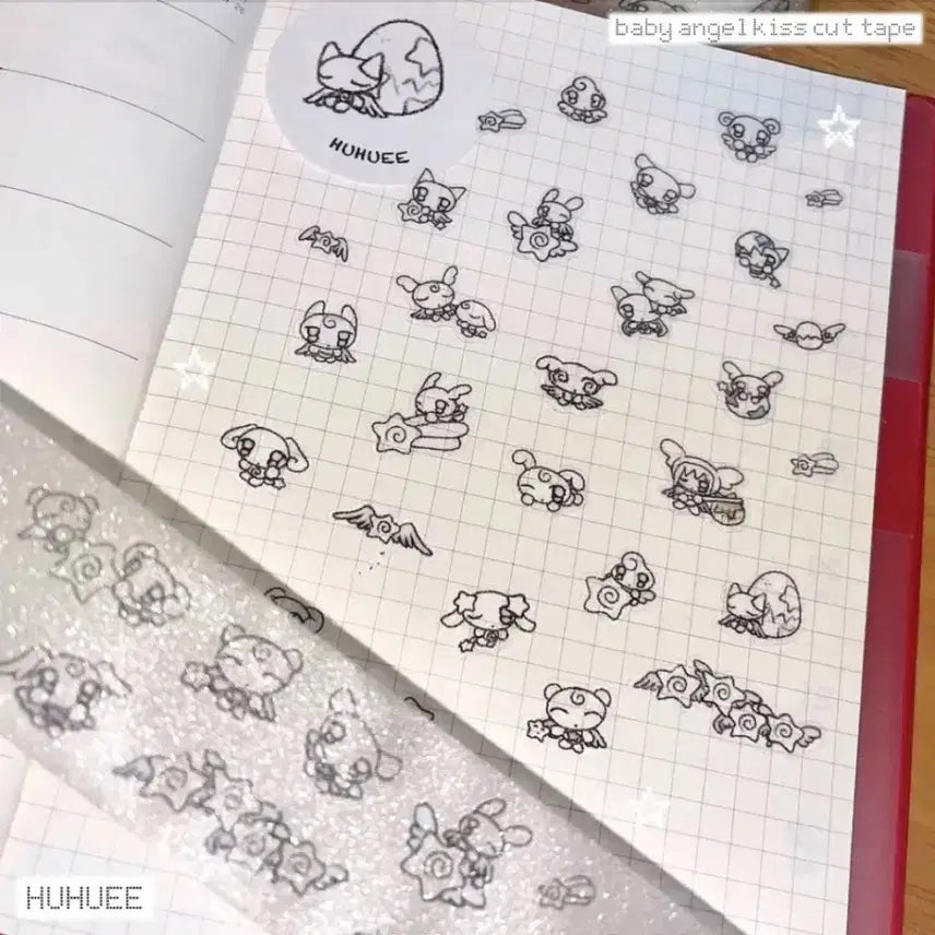 [BUNJANG] HooHooY Baby Angel Kiss Cut Sticker Pack / [후후이] 베이비엔젤 키스컷 띵 소분