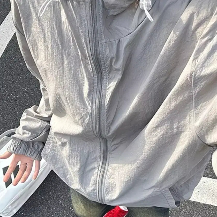 [BUNJANG] UFP50+ Ultra-Light Cooling Hooded Windbreaker / UFP50자외선 차단 초경량 냉감 후드 바람막이 여름 기능성 외투