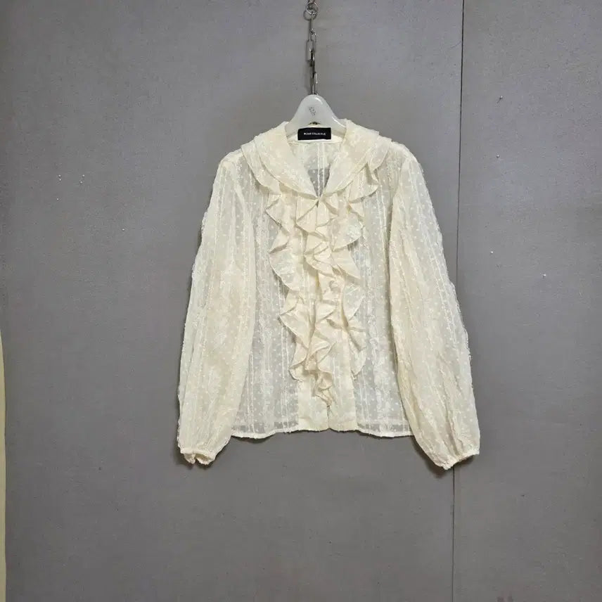 [BUNJANG] Ashley Store Frill Blouse (Ivory, Size 90) / 프릴넘이쁜 블라우스 90  n7615