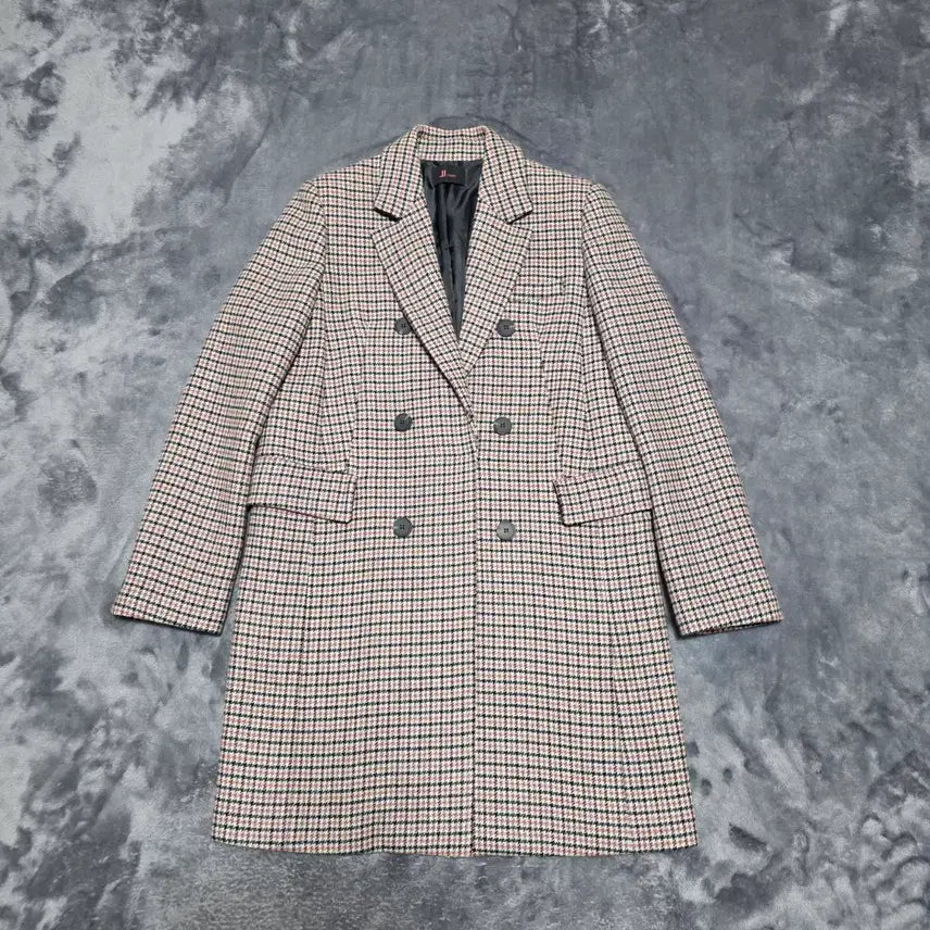 [BUNJANG] JJ JIGOTT Women's Double-Breasted Check Coat / (66)여성 JJ지고트 체크 더블 코트
