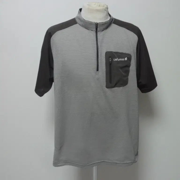 [BUNJANG] Lafuma Men's Half-Zip Colorblock Short-Sleeve T-Shirt (XXL, Like New) / 라푸마/남성/우동/등산/반팔 티셔츠/110빅사이즈/새제품수준