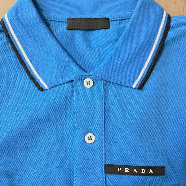 [BUNJANG] Prada Men's XL Polo T-Shirt Blue (New) / 남성프라다xl 카라티 폴로pk티 블루(새상품)