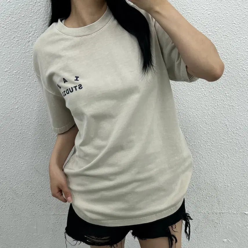 [BUNJANG] IAPP STUDIO Vintage Grey Washed Short Sleeve T-Shirt M / 아이앱스튜디오 빈티지그레이 워싱반팔 M