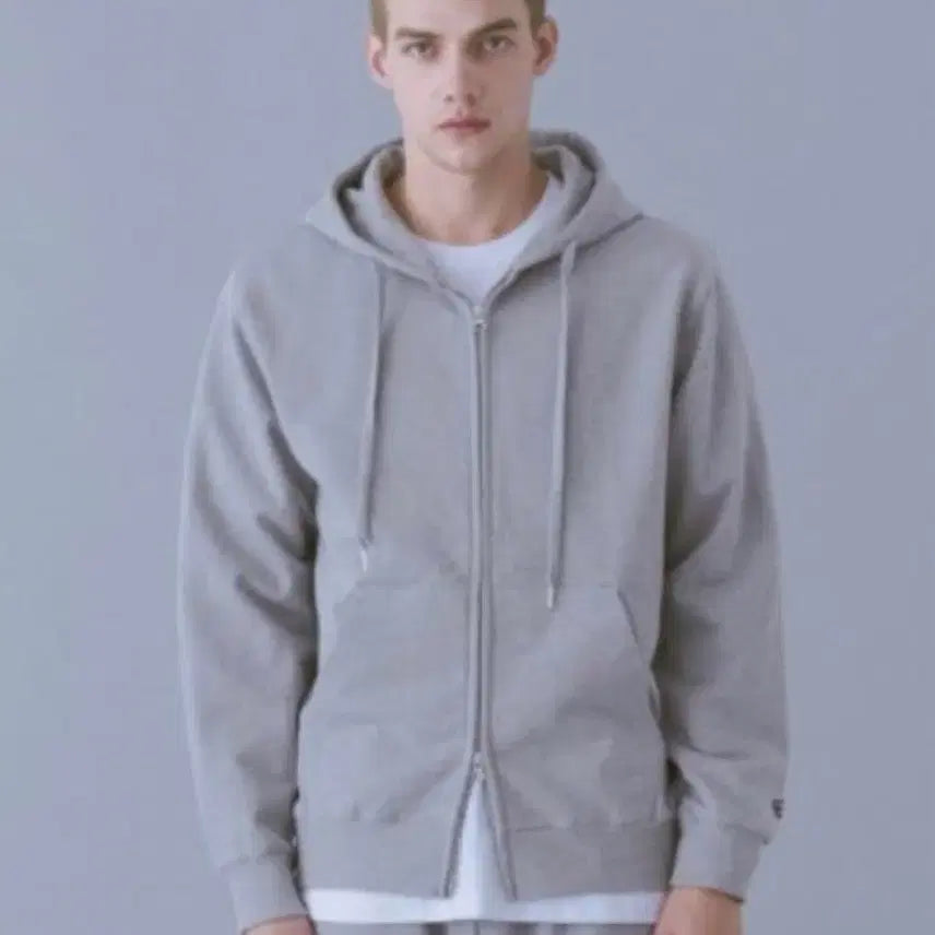 [BUNJANG] Melange Gray Hooded Zip-Up Hoodie L / 멜란지 그레이 후드집업 L
