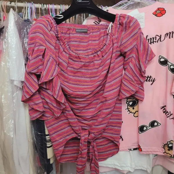 [BUNJANG] Bold Andini Striped Off-Shoulder Top / 볼드 앤디니 줄무늬 오프숄더 수입