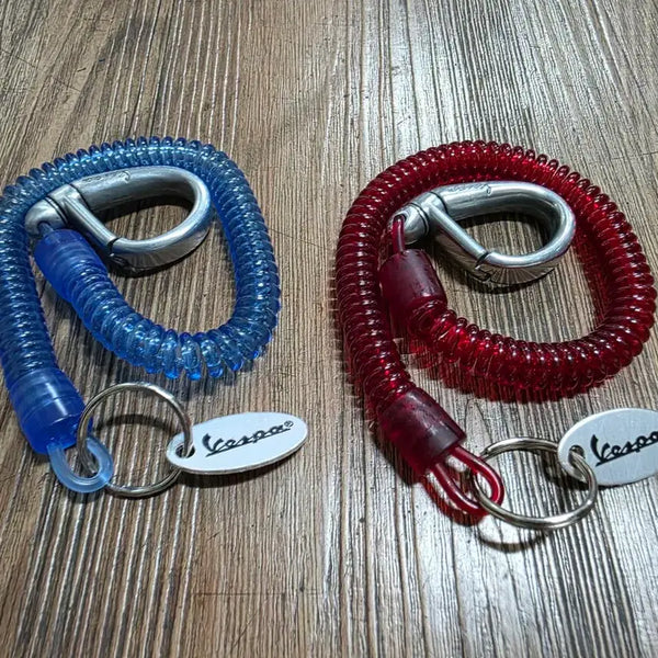 [BUNJANG] Vespa Carabiner Cord Keychain Blue/Red / 베스파 캐러비너 코드 키링 블루/레드