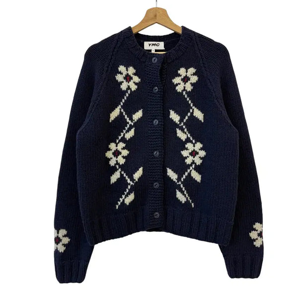 [BUNJANG] YMC Atomic Flower Cardigan Navy XS / YMC 애토믹 플라워 가디건 네이비 XS 정품