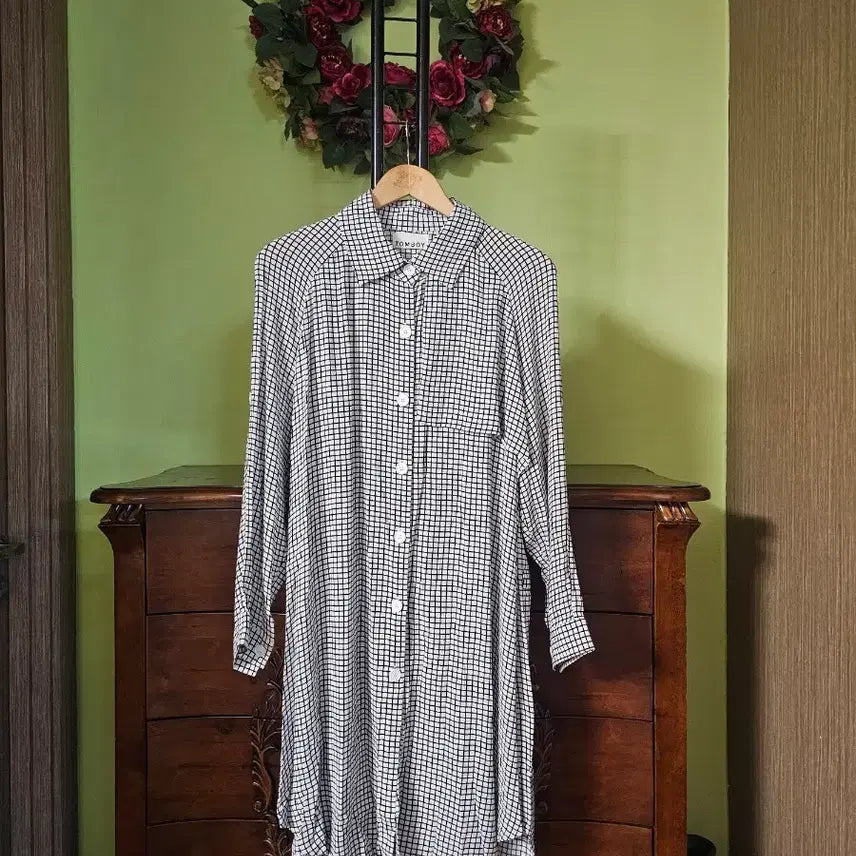 [BUNJANG] Tomboy 100% Rayon Long Shirt Dress / 톰보이 최고급 레이온100% 롱셔츠겸 원피스