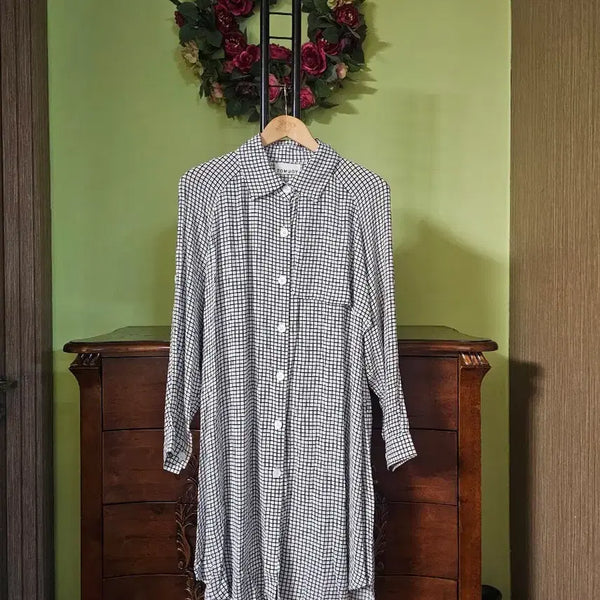 [BUNJANG] Tomboy 100% Rayon Long Shirt Dress / 톰보이 최고급 레이온100% 롱셔츠겸 원피스