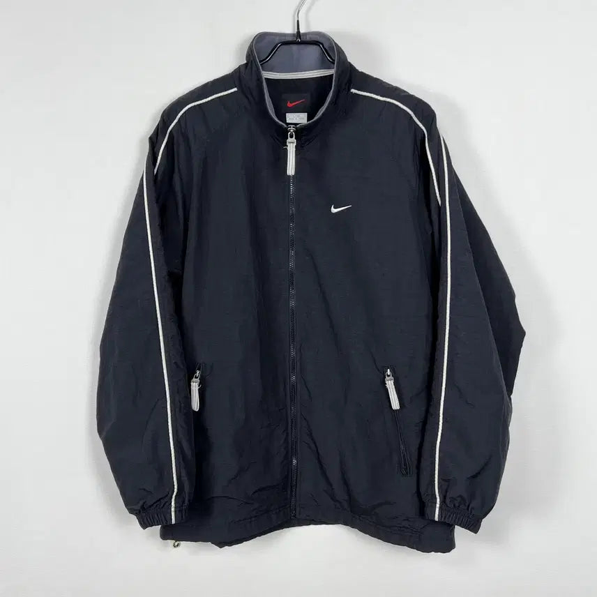 [BUNJANG] Nike Old School Black Windbreaker Jacket / 나이키 올드스쿨 블랙 바람막이 자켓 점퍼 남L XL 라덴 빈티지