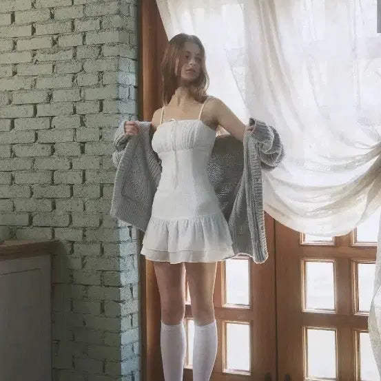 [BUNJANG] Fairy Shasha Mini Dress White / 페어리 샤샤 미니 드레스 [WHITE] 화이트