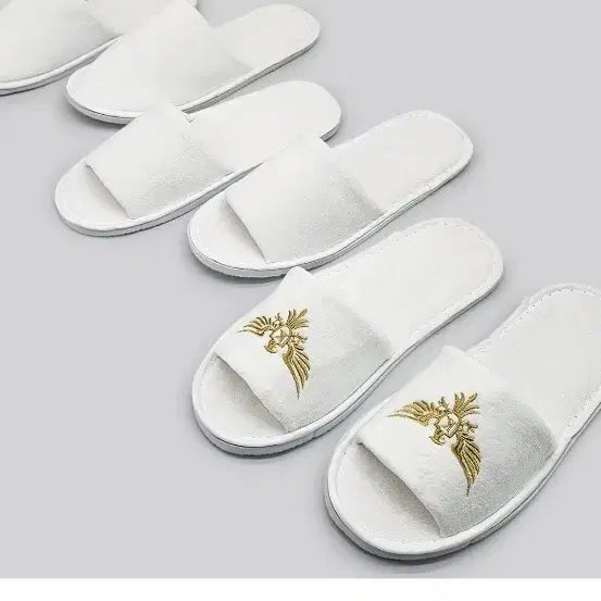 [BUNJANG] White Cotton Indoor Slippers (20 Pairs), Free Size / 화이트  면 실내화 20개  프리사이즈