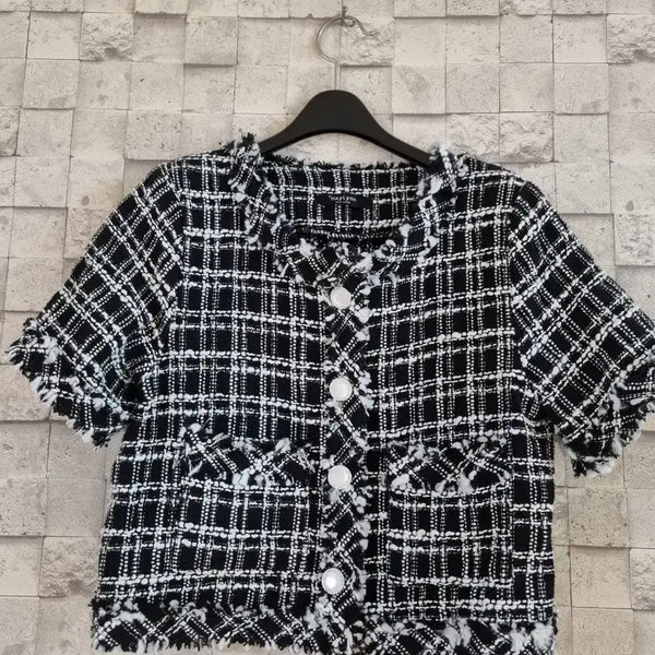 [BUNJANG] HayLYNN Tweed Crop Jacket / HayLYNN 트위드 크롭 자켓