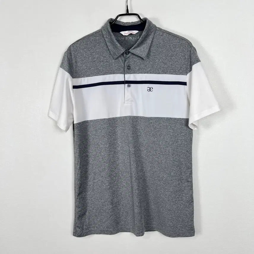 [BUNJANG] Elegance Grey Spandex Short-Sleeve T-Shirt Size M / 엘레강스 스판 카라 반팔 티 티셔츠 남95 M 라덴 빈티지