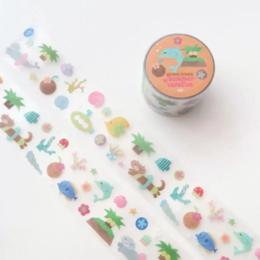 [BUNJANG] Kejim Village Summer Vacation Kiss Cut Sticker Set / [케짐빌리지] summer vacation 여름 휴가 키스컷 띵 소분