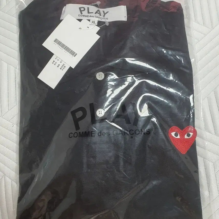 [BUNJANG] Comme des Garçons PLAY Black XL T-shirt / 꼼데가르송 플레이 반팔 카라티 블랙 XL