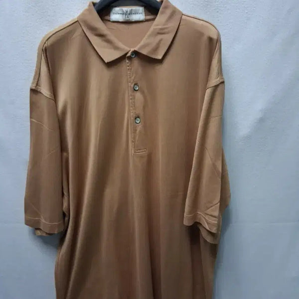 [BUNJANG] AllSaints Brown Short Sleeve Polo Shirt Size 105 / 올세인츠 반팔 카라티 브라운 105