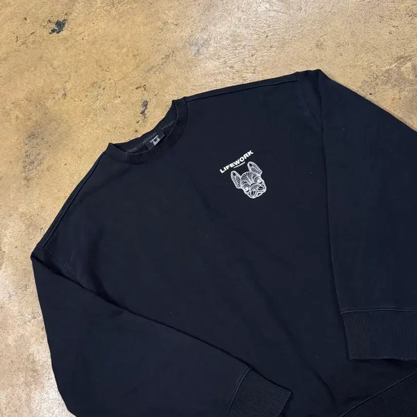 [BUNJANG] Lifework French Bulldog Sweatshirt Black / [정품/L] 라이프워크 맨투맨 블랙 프렌치불독