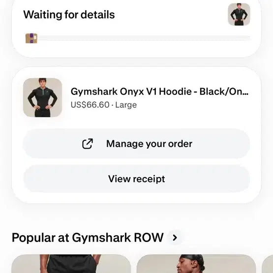 [BUNJANG] Gymshark Onyx V1 Hoodie Blue L / 짐샤크 오닉스 V1 후디 블루 L
