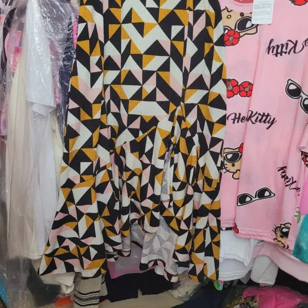[BUNJANG] Geometric Pattern Wrap Midi Skirt / 기하학 패턴 랩 스커트 수입