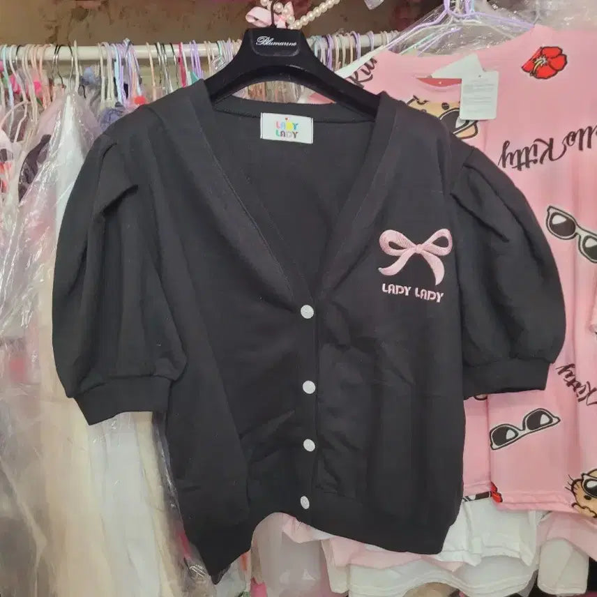 [BUNJANG] Lady Lady Ribbon Cardigan Black / 레이디레이디 리본 가디건 블랙 리본