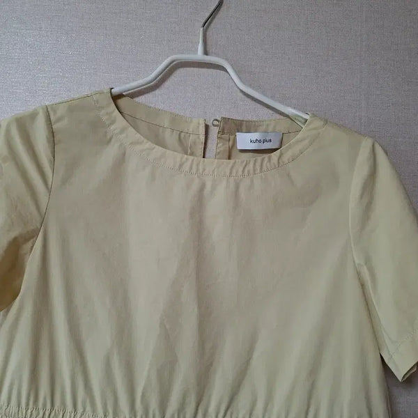 [BUNJANG] KUHO PLUS Yellow Beige Long Dress with Waist String / 구호플러스 원피스 옐로우베이지