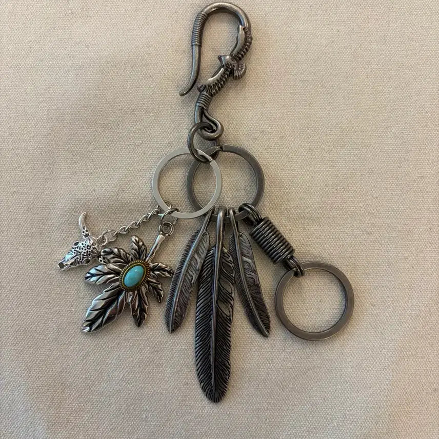 [BUNJANG] TOGOM Native Turquoise Feather Keyring / TOGOM 네이티브 터키석 페더 키링