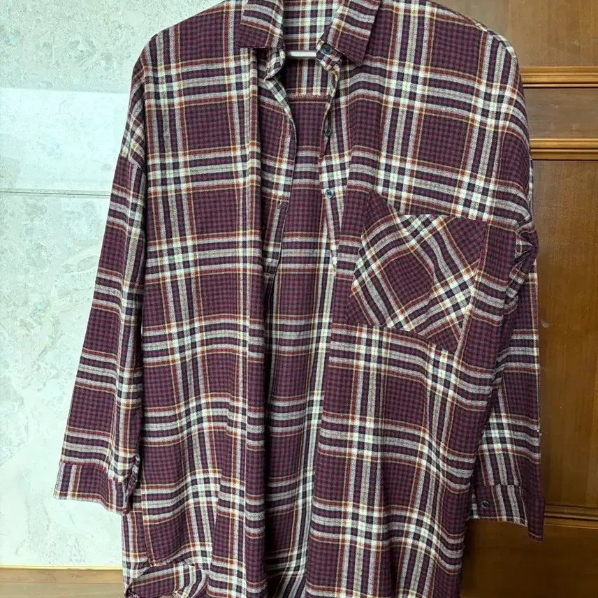 [BUNJANG] Checkered Pattern Loose Fit Women's Shirt / 체크 남방