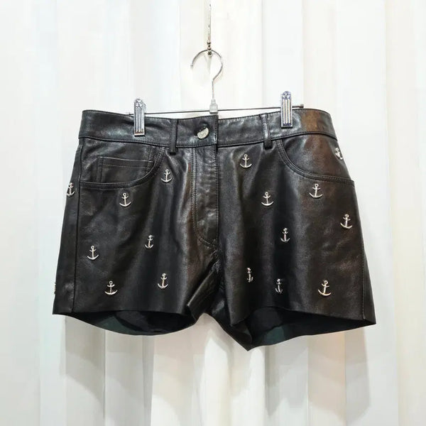 [BUNJANG] Acne Studios 27-inch Anchor Pattern Leather Shorts C570 / 27인치 아크네 스튜디오 앵커 패턴 가죽 반바지 C570