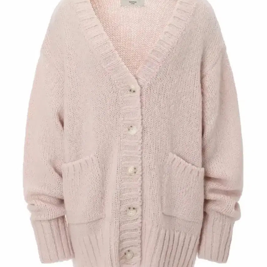 [BUNJANG] Three Times Loose Peanut Cardigan Pink / 쓰리타임즈 루즈 피넛 가디건 핑크