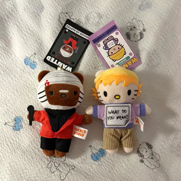 [BUNJANG] The Weeknd x Justin Bieber x Hello Kitty Plush Keychain / (새상품) 헬로키티 더 위켄드, 저스틴비버 키링 인형