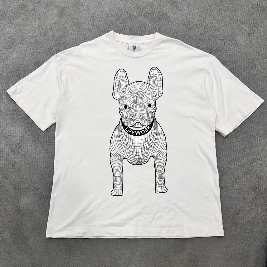 [BUNJANG] Lifework Bulldog Short Sleeve T-Shirt / M 라이프워크 불독 반팔 티셔츠