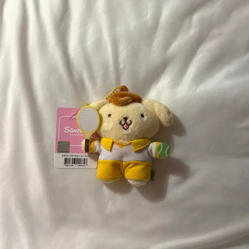 [BUNJANG] Sanrio Pompompurin Tennis Badminton Keyring Plush / (새상품) 산리오 폼폼푸린 테니스 배드민턴 키링 인형